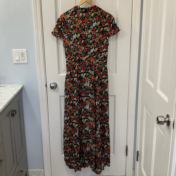 Zara Women's Black Floral Printed Maxi Dress size Small -Like New - Picture 11 of 15